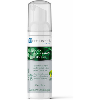 Dermoscent PYOclean Mousse – Spumă Antimicrobiană fără Clătire pentru Câini și Pisici – 150 ml